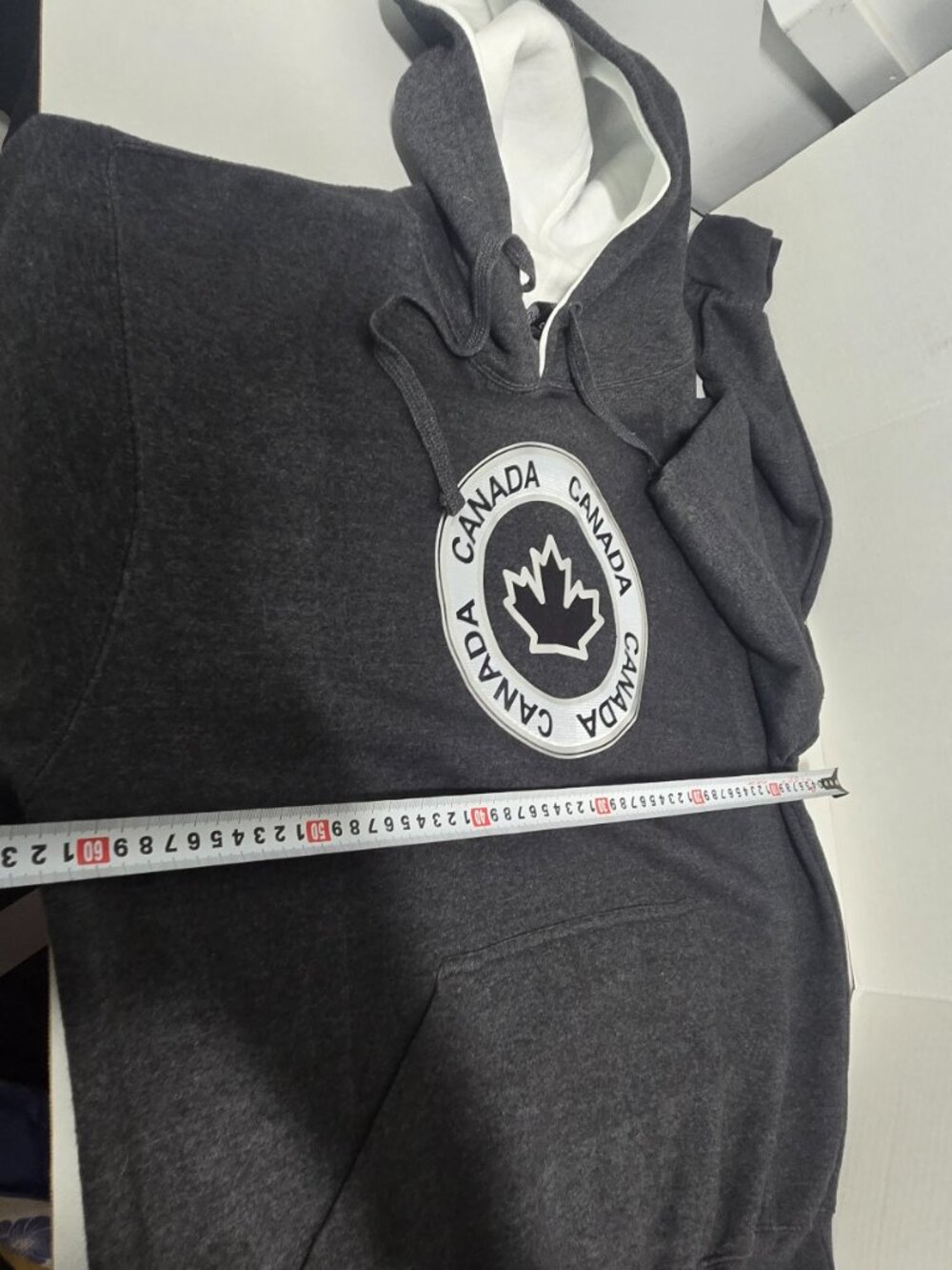 River Wear Canada Hoodie XL Charcoal Gray Maple Leaf Pullover Fleece Sweatshirt - Picture 8 of 12